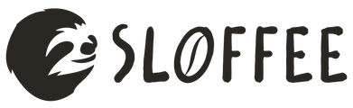 Company logo with a stylized sloth head on the left and the word 
